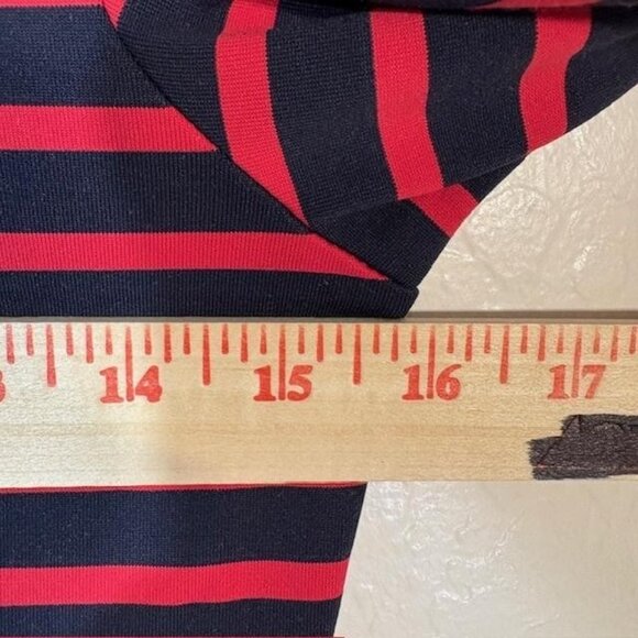 Saint James Shirt Womens 4 Navy Red Breton Stripe Long Sleeve Made in France - Picture 9 of 10